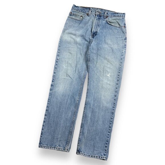 Vintage 90s Levi's 505 Jeans Faded Light Blue Distressed Fits 32x30 Made in USA